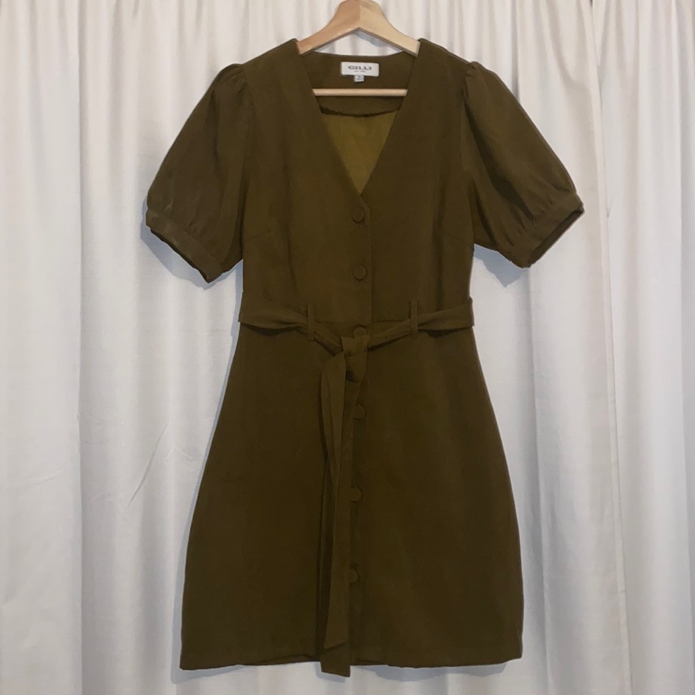 Suede button up dress from ModCloth